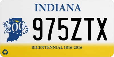 IN license plate 975ZTX