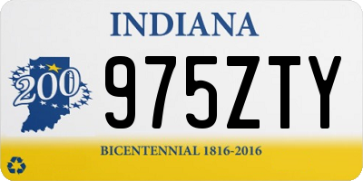 IN license plate 975ZTY