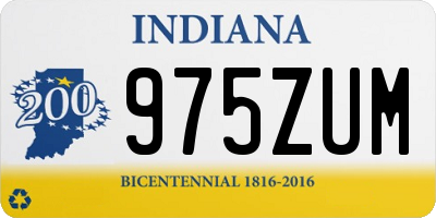 IN license plate 975ZUM
