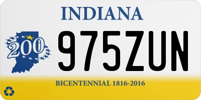 IN license plate 975ZUN