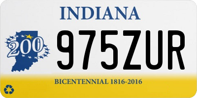 IN license plate 975ZUR