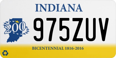 IN license plate 975ZUV