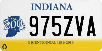 IN license plate 975ZVA