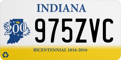 IN license plate 975ZVC