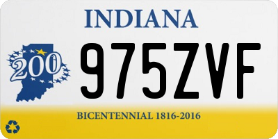 IN license plate 975ZVF