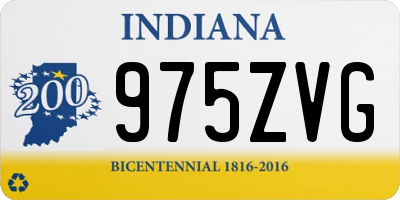 IN license plate 975ZVG