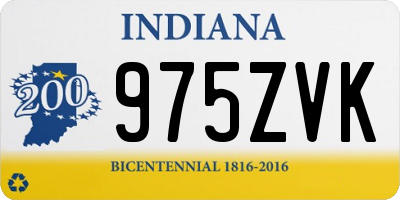 IN license plate 975ZVK