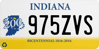 IN license plate 975ZVS