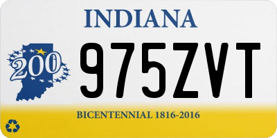 IN license plate 975ZVT