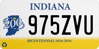 IN license plate 975ZVU