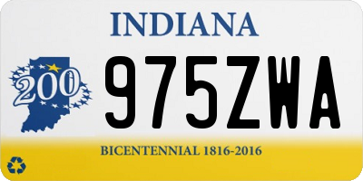 IN license plate 975ZWA