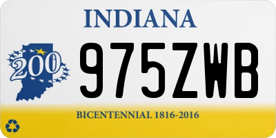 IN license plate 975ZWB