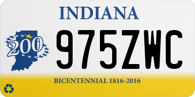 IN license plate 975ZWC