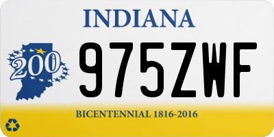 IN license plate 975ZWF