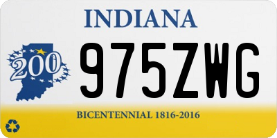 IN license plate 975ZWG