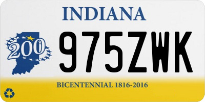 IN license plate 975ZWK