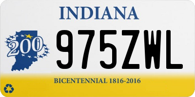 IN license plate 975ZWL