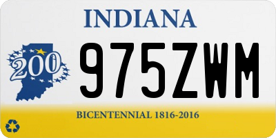 IN license plate 975ZWM