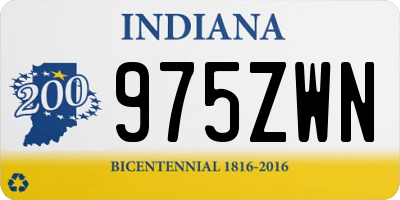 IN license plate 975ZWN