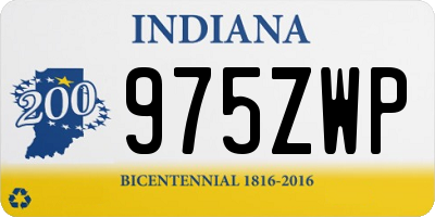 IN license plate 975ZWP
