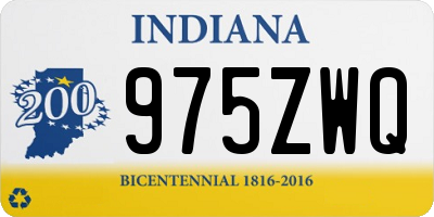 IN license plate 975ZWQ