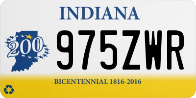 IN license plate 975ZWR