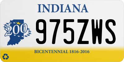 IN license plate 975ZWS
