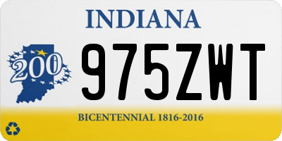 IN license plate 975ZWT