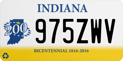 IN license plate 975ZWV