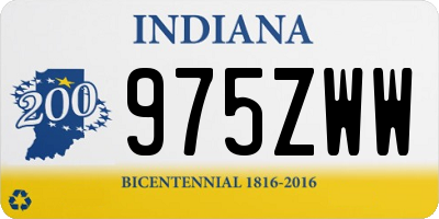 IN license plate 975ZWW