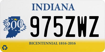 IN license plate 975ZWZ