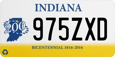 IN license plate 975ZXD