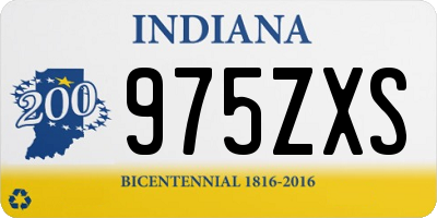 IN license plate 975ZXS