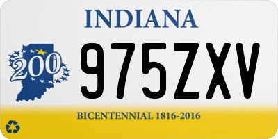 IN license plate 975ZXV