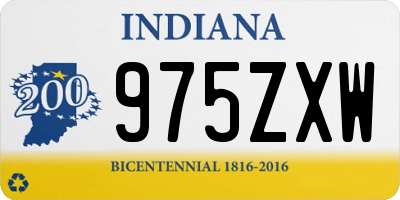 IN license plate 975ZXW