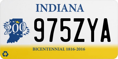 IN license plate 975ZYA