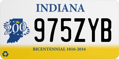 IN license plate 975ZYB