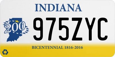 IN license plate 975ZYC