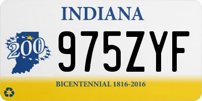IN license plate 975ZYF