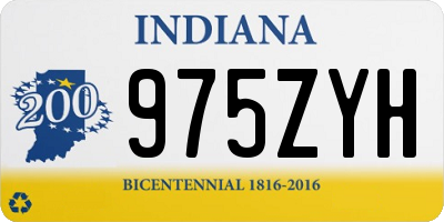 IN license plate 975ZYH