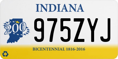 IN license plate 975ZYJ