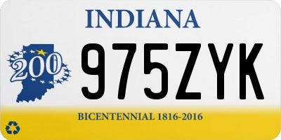 IN license plate 975ZYK