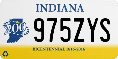 IN license plate 975ZYS