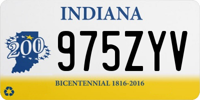 IN license plate 975ZYV