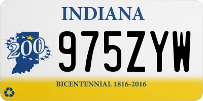 IN license plate 975ZYW