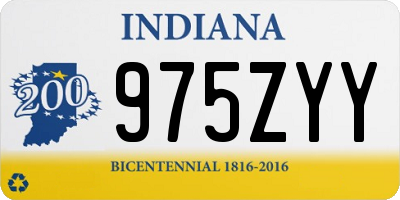 IN license plate 975ZYY
