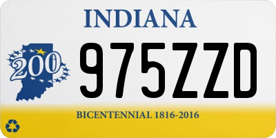 IN license plate 975ZZD