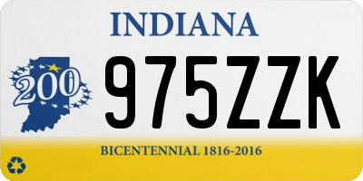 IN license plate 975ZZK