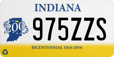 IN license plate 975ZZS