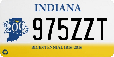 IN license plate 975ZZT
